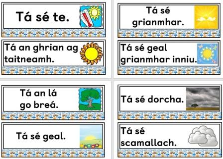 Free Printable Irish Gaelic Weather Terms