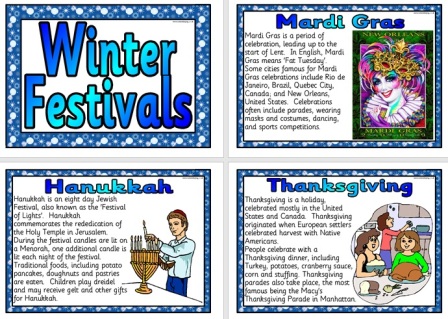 Free Printable Winter Festivals Posters for Classroom Display