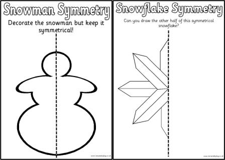 Free Printable Winter Symmetry Worksheets