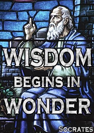 Wisdom begins in Wonder Socrates quote free printable motivational poster