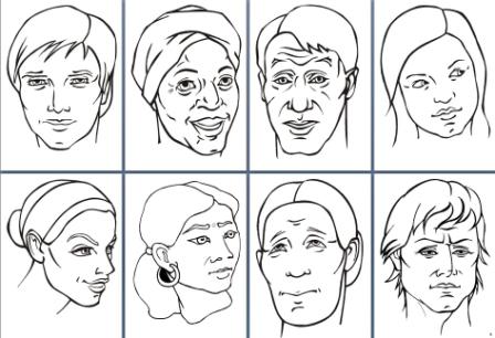 Faces of the World colouring pages