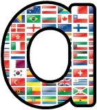 World flags background instant display digital lettering sets for classroom display.