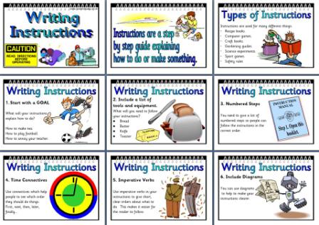 Free printable teaching resource, features of instructional writing, how to write instructions.