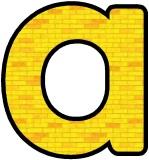 Yellow brick background instant display lettering sets for classroom displays.
